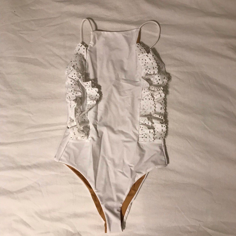 Lolli swim white one piece SIZE S